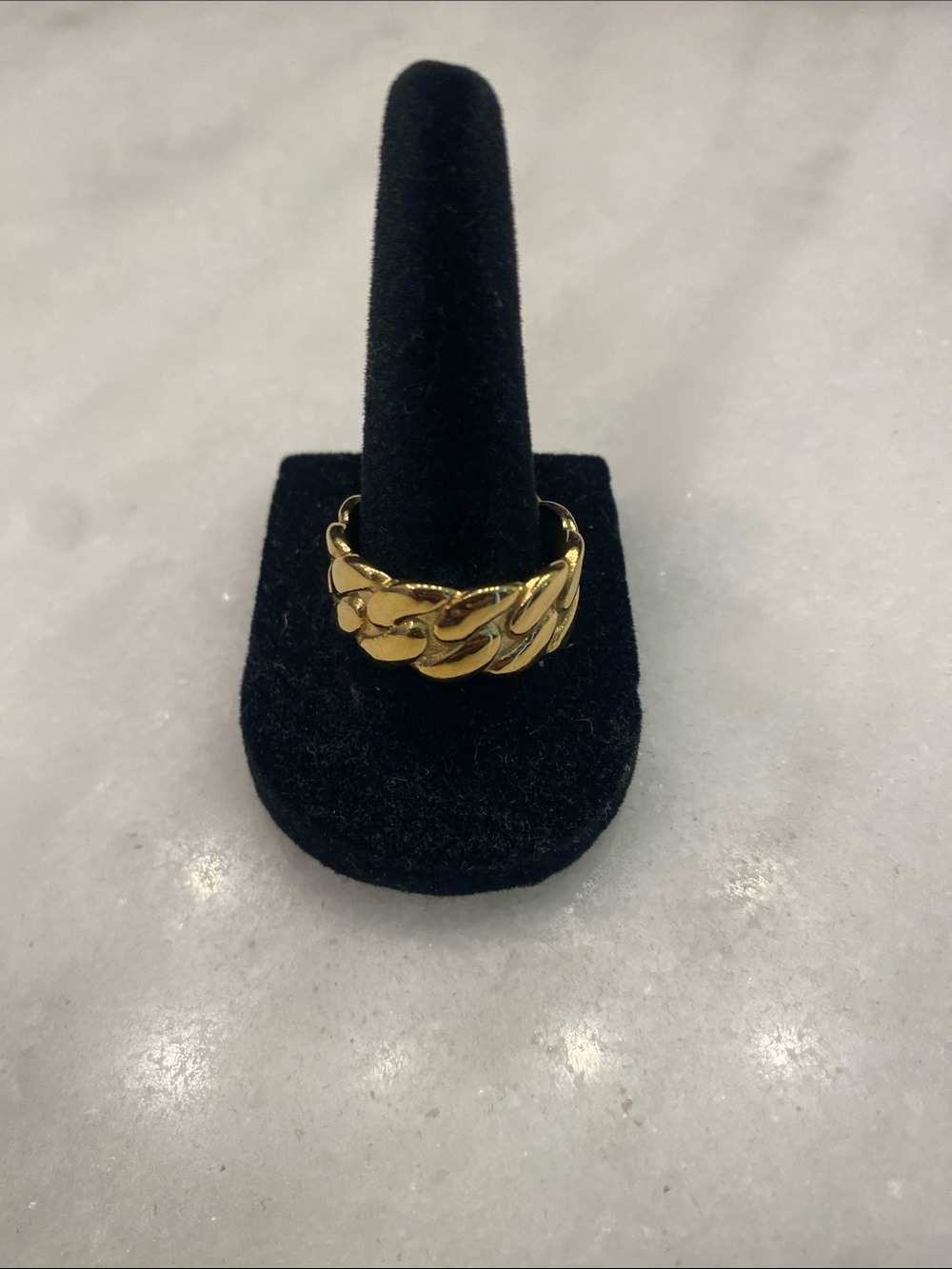 14k/brass/stainless steel Gold-Tone Chain Link Ring - Women's Fashion Band